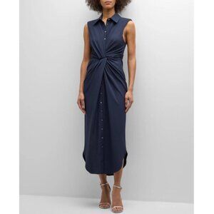 CINQ À SEPT 'Catalina' Sleeveless Midi Shirtdress, Navy Blue